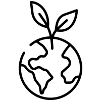 pictogramme de la terre avec une petite pousse