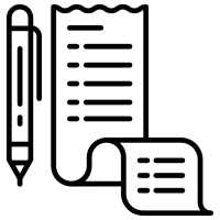 pictogramme d'un ticket détaillé